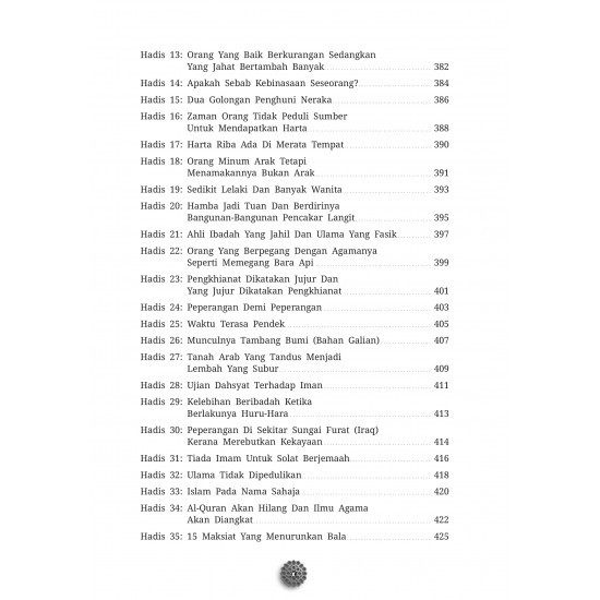 Edisi Istimewa 40 Hadis Peristiwa Akhir Zaman (Edisi Terbaharu)